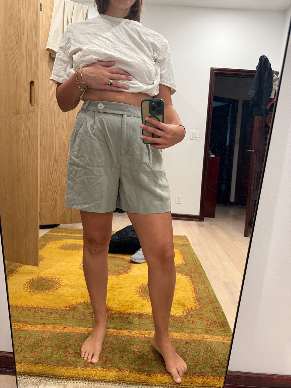 & Other Stories Mint High-Waist Women's Shorts